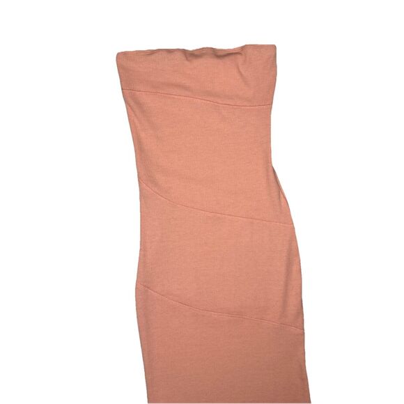 Anthropologie See You Monday Dress Womens XS Orange Maxi Ribbed Bodycon Tight - Picture 3 of 7